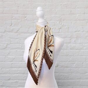 Vintage Gim Renoir Paris Pleated Crinkle Logo Scarf